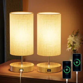 Lámparas Táctiles de Noche USB, 2 Piezas Regulables