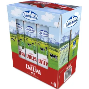 Leche Entera UHT Central Lechera Asturiana Brik 6x1L