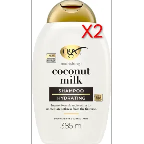 Champú Hidratante OGX con Leche y Aceite de Coco, 385 ml