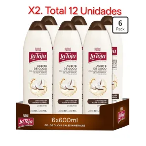Gel de Ducha La Toja Aceite de Coco, pack 6 x 600 ml