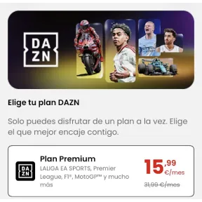 ¡Descuento del 50% en DAZN Premium para clientes de Lowi!