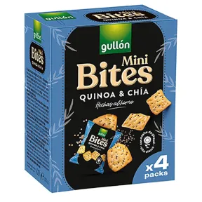 Gullón Mini Bites Quinoa y Chía 160g - Galletas Saludables