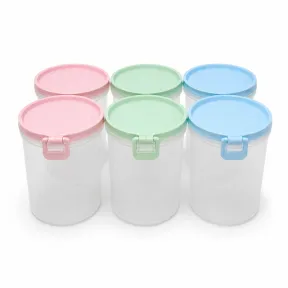 Bote Hermético de Plástico 900ml en Colores Pastel (6 unidades)