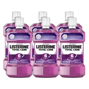 Collutorio Listerine Menta Pura, 6 beneficios en 1, 600 ml