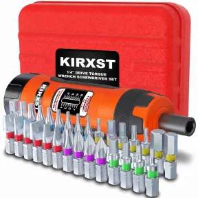 KIRXST Destornillador Dinamométrico 14" con 31 Piezas