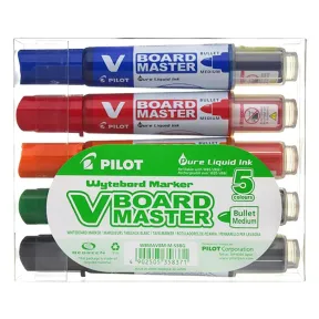 Rotuladores borrado en seco V-Board Master - Caja de 5 colores.