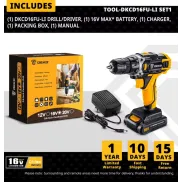 Taladro inalámbrico DEKO de 12V, 16V y 20V con batería