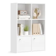 Librería Blanca Nube de 3 Niveles para Sala y Estudio