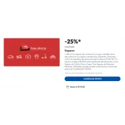 Descuento del 25% en seguros de Coche, Moto, Hogar y más.