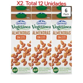 Bebida de Almendras CLA Vegetánea Pack 6x1L (Total 12 Unidades)