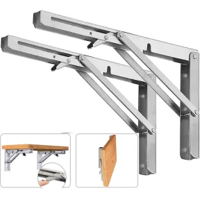 Soportes Plegables de Acero Inoxidable para Estantes 25cm