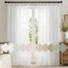 Cortinas 140x245cm Translúcidas para Salón - 2 Piezas