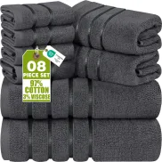 Toallas de baño Utopia Pack de 8 en gris