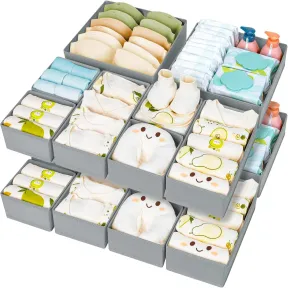 Cajas Plegables DIMJ para Ropa – 15 Organizadores en Gris