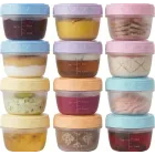 12 latas apilables de congelación reutilizables de 80 ml