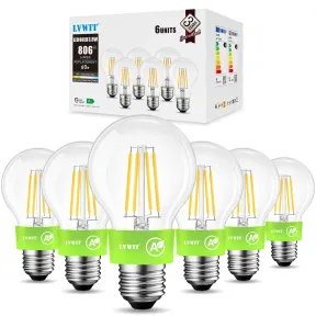 Bombillas LED Filamento E27 LVWIT x6 Clase A 2700K