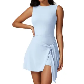 Vestido de golf sin mangas para mujer con pantalones deportivos