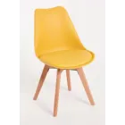 Silla de comedor ergonómica Sirio amarilla, soporta 110 kg