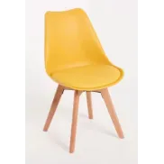 Silla de comedor ergonómica Sirio amarilla, soporta 110 kg