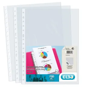 Fundas Transparentes A4 Elba, 100 Unidades, Multitaladro
