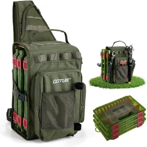 Bolsa de pesca impermeable con 3 cajas y correa ajustable