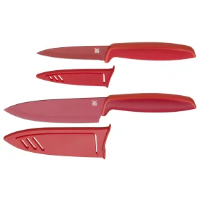 Cuchillos de Acero Templado Rojo: Juego de 13 y 9 cm.
