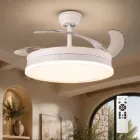 Ventilador de techo con luz LED, control remoto y 6 velocidades