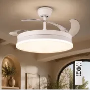 Ventilador de techo con luz LED, control remoto y 6 velocidades