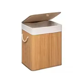 Cesto de Ropa Sucia de Bambú Cuadros 60L Factory