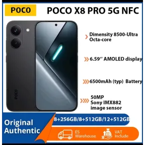 Poco X8 Pro 5G: 256 GB y 8 GB en color negro.