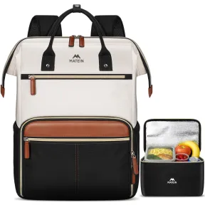 Mochila 15.6" Mujer Impermeable con Bolsa de Almuerzo Set 2Pzs
