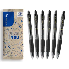 Bolígrafos Roller G2 Plus - Caja de 6 Pilotos de Tinta Gel
