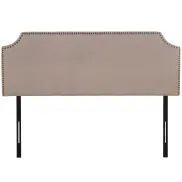Cabecero tapizado beige con patas negras 160x57cm
