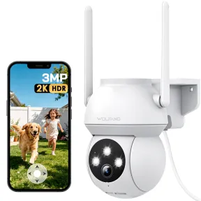Cámara WiFi PTZ 360° WOLFANG 2K 3MP para Exterior