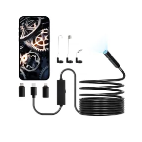 Cámara Endoscópica HD VEVOR IP67 con 8 LEDs para Android/iOS