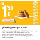4 McNuggets a 1,20€ o canje normal por 1,50€