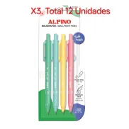 Set de 4 Bolígrafos Pastel Soft Touch con Tinta Azul