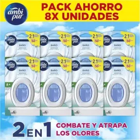 Ambientador Ambipur 8x Aroma A Limpio para Baño