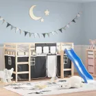 Cortinas blancas y negras para camas altas vidaXL