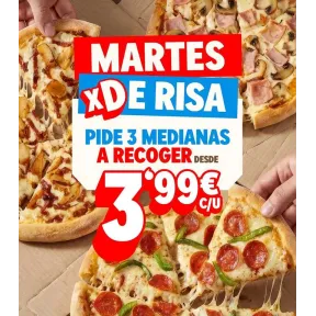 Medianas a 3'99€ en Domino's Pizza: 3 o más para recoger
