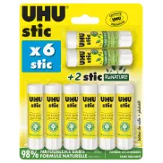 8 UHU Stick Barras de Pegamento sin Disolventes