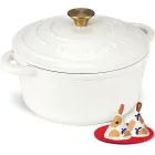 Cocotte esmaltada Overmont de hierro fundido, 26 cm y 5,2 l