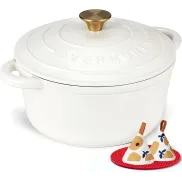 Cocotte esmaltada Overmont de hierro fundido, 26 cm y 5,2 l