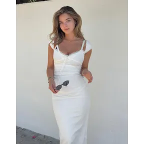 Encaje estampado en vestido midi