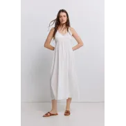 Vestido crochet midi con tirantes