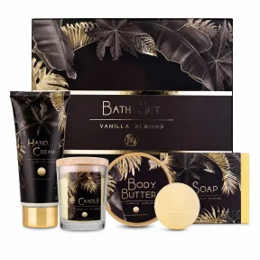 Cofre personal de lujo: jabón, crema y productos de cuidado.
