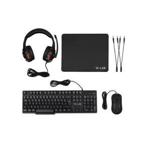 Combo 4 en 1 The G-Lab Sulfur - Negro para Gaming