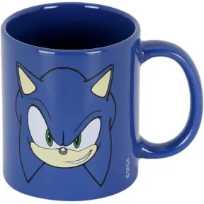 Taza Sonic Azul con Cara de Sega
