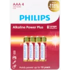 Pilhas alcalinas AAA o AA Philips, lote de 4 unidades.