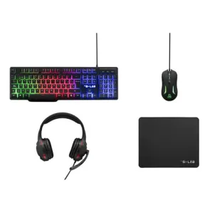 Pack Gaming G-Lab 4 en 1: Teclado, Ratón, Auriculares, Alfombrilla